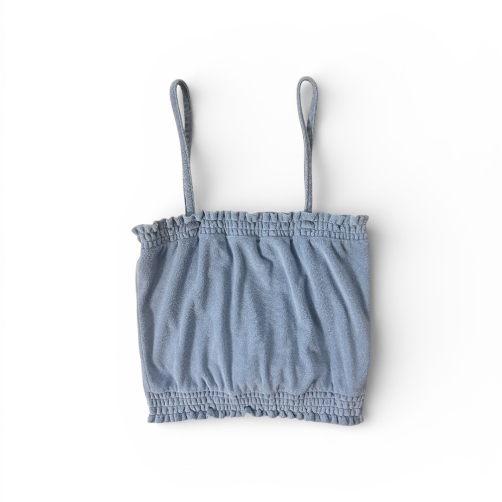 J. Crew Smocked Towel Terry Top – M
